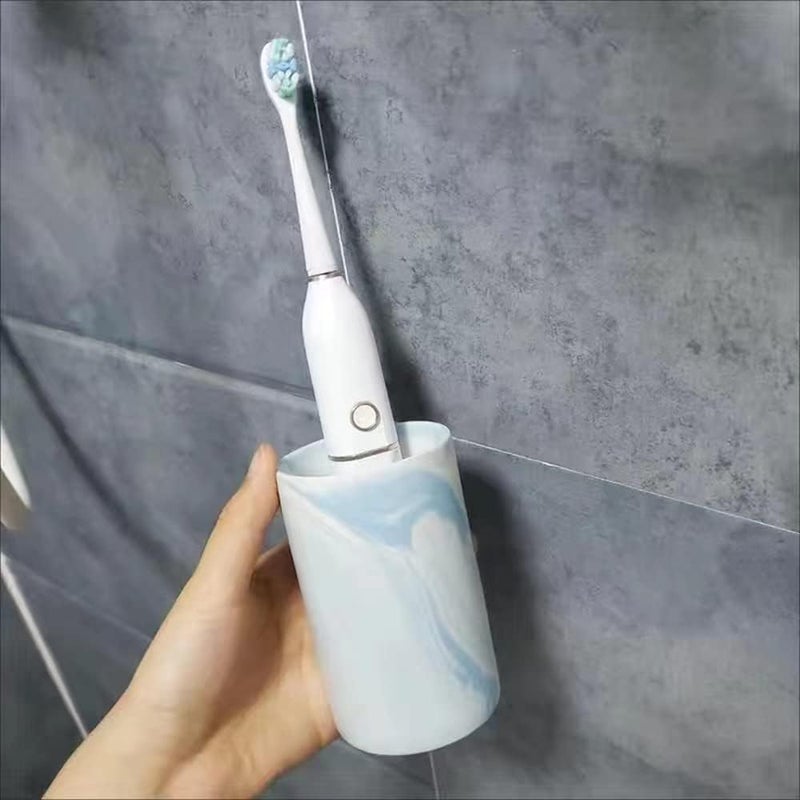 RabyLeo Marble ceramic mug, creative toothbrush holder, simple drinking cup. (Blue) - Image 5